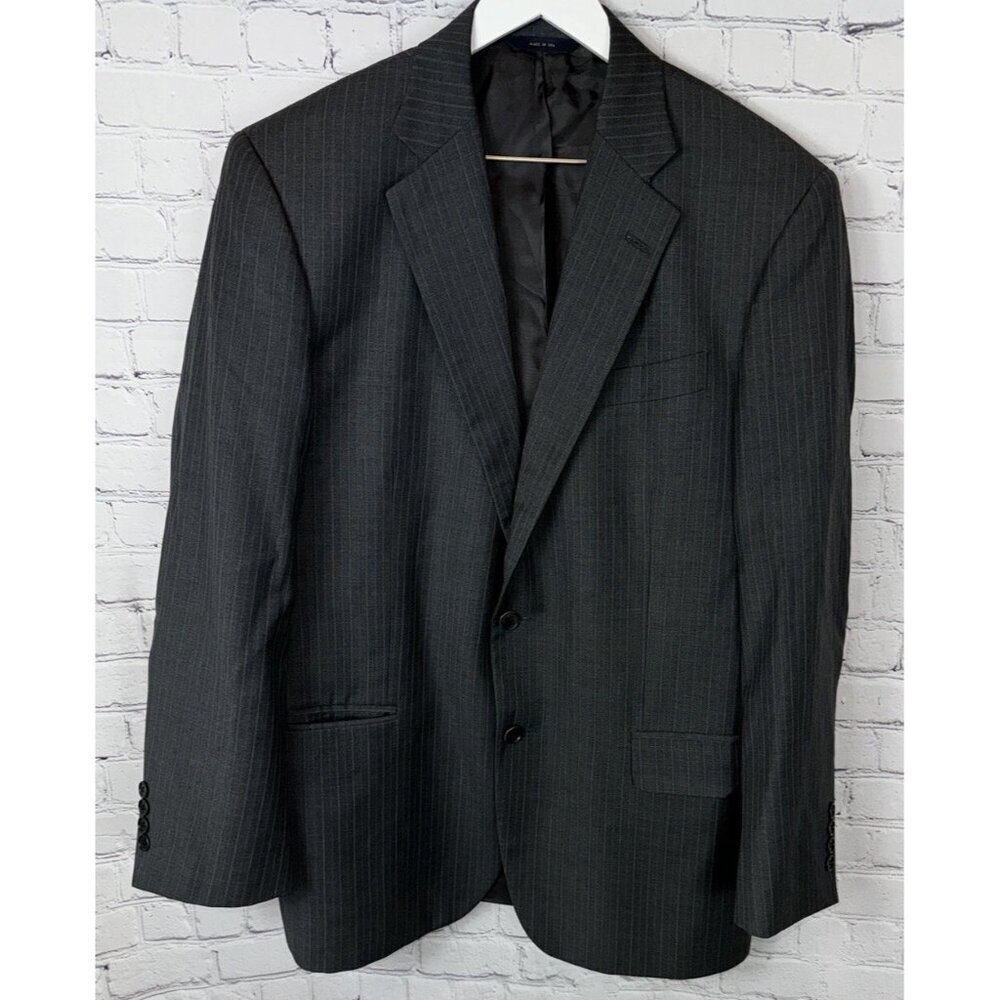 BROOKS BROTHERS Makers Merchants 1818 Madison Gray Striped Wool Blazer Size 42R